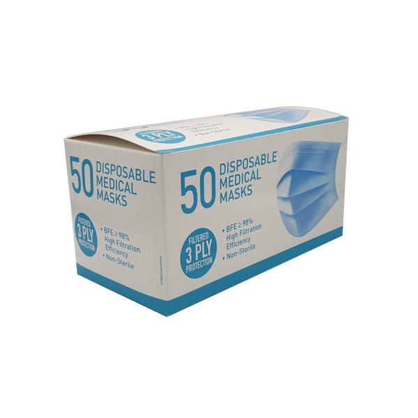 Disposable Medical Face Masks (x50) - Type IIR - Maxx Grab