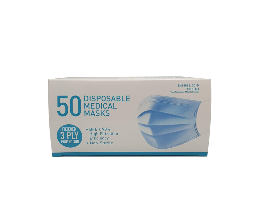 Disposable Medical Face Masks (x50) - Type IIR - Maxx Grab