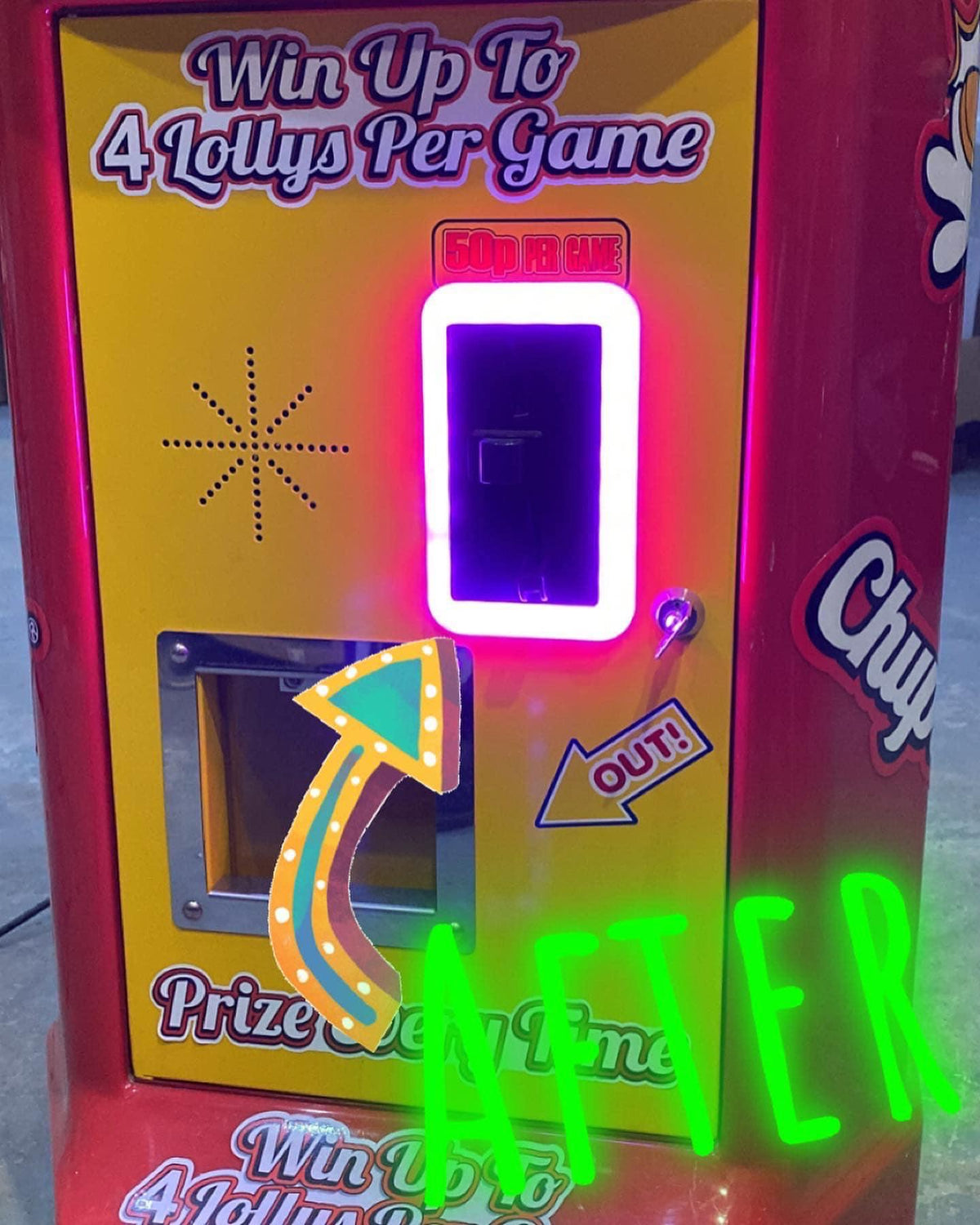 Universal Colourful Light LED Coin Mech Surround  - 115mm - Maxx Grab
