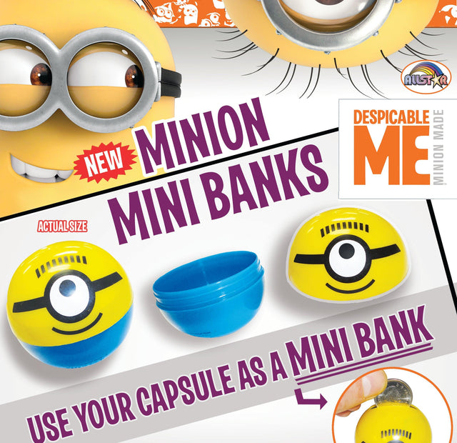 Minion Mini Banks (x250) 50mm Vending Prize Capsules